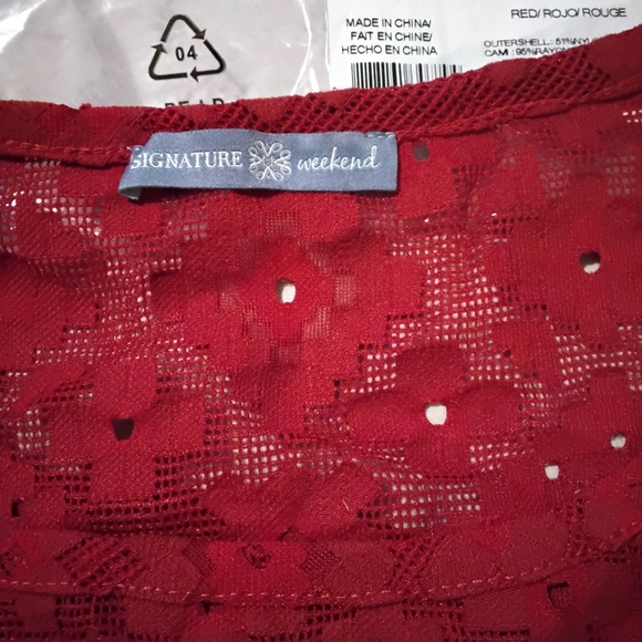 LOT OF 5 PCS NWT SCARLETT MESH TOP WITH CAMI RED COLOR SIZE 2X/2T - Picture 4 of 7